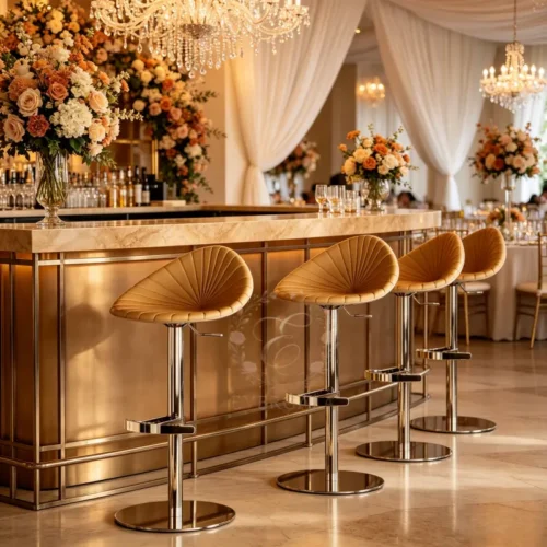 modern white leather gold stainless steel bar stool for wedding bar events (2) modern white leather gold stainless steel bar stool for wedding bar events (2)