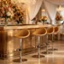modern white leather gold stainless steel bar stool for wedding bar events (2)
