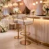 modern white upholstered gold metal swivel bar stool for wedding banquet events (3)