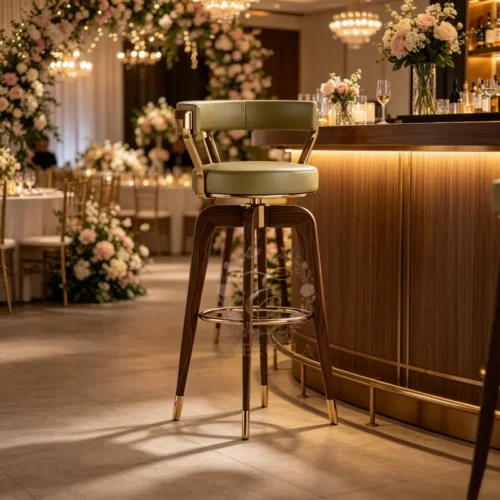 olive green upholstered bar stool gold frame for wedding venue events (2) olive green upholstered bar stool gold frame for wedding venue events (2)