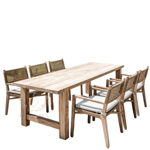 outdoor-teak-wood-wedding-banquet-table-set