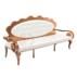 Luxury rose gold frame single sofa, white upholstered armchair for wedding banquet hotel