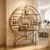 round cutout gold wine rack display stand for themed wedding events (1)