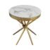 Wholesale circular wedding cake table featuring a luxury gold criss-cross metal base.