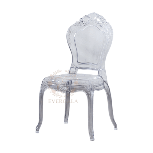 Wholesale luxury royal throne resin chair featuring an intricate carved heart-shaped backrest pattern for wedding stage decor.