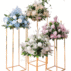 Modern Column Gold Metal Flower Stand with Tiered Shelving