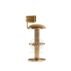 Minimalist bar stool with a single polished gold metal pole and soft beige cushion seat. 360° swivel function, perfect for wedding cocktail bars, compact event spaces, boutique hotels and small banquet setups.
