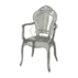 Wholesale clear resin armchair in Louis style featuring an ornate carved pattern on the backrest and armrests for elegant event decor