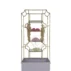 Elegant wine rack featuring classic Chinese lattice patterns in polished gold metal. Perfect for adding cultural charm to wedding banquets, traditional events and upscale venues.