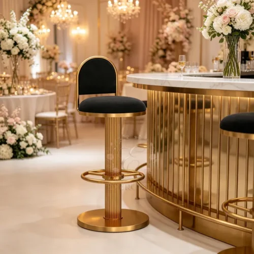 two-tone upholstered bar stool gold base for modern wedding events (1) two-tone upholstered bar stool gold base for modern wedding events (1)