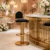 two-tone upholstered bar stool gold base for modern wedding events (1)
