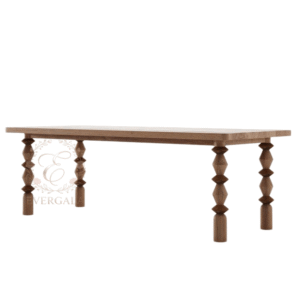 EverGala vintage American solid wood long table, serving as a designer office desk, collaborative workspace, or executive negotiation table for premium commercial environments.