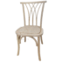 Vintage wood look event chair with comfortable seat cushion.