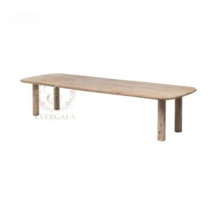 EverGala premium Burma teak outdoor furniture with a distressed finish, featuring waterproof and sun-resistant properties for luxury villa courtyards, boutique B&Bs, and high-end patio spaces.