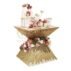 High-end white marble top round table with polished stylish chrome legs