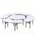 EverGala factory direct round folding banquet table with a waterproof PVC surface, designed for easy cleaning in wedding events, restaurants, and heavy-use outdoor catering.
